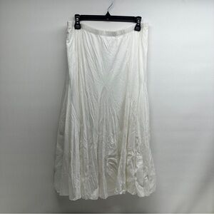 PERUVIAN CONNECTION WOMENS LONG SKIRT OPEN SIDE LEG Elegant White Skirt L